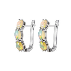СЕРЬГИ ИЗ СЕРЕБРА С ОГНЕННЫМИ ОПАЛАМИ